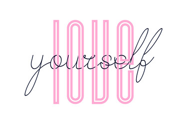 Love yourself inspirational quote - design for t vector