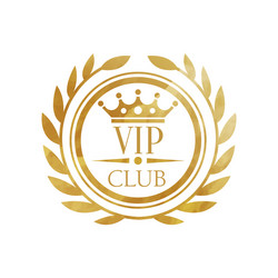 Luxury VIP Club Badge - Golden Vector Image