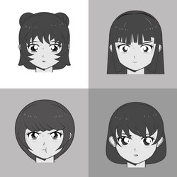 Cute Female Manga Anime Eyes Vector Images (over 1,200)