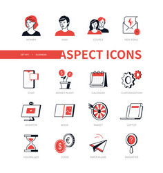 office and workflow - line design style icons set vector image