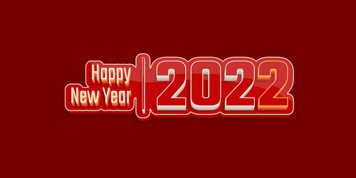 3d typography of happy new year 2022 with red vector