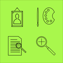 design elements simple linear outline icon set vector image