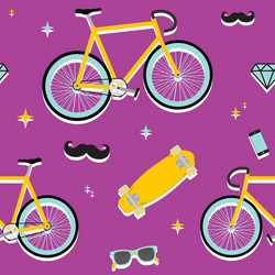 hipster objects pattern vector