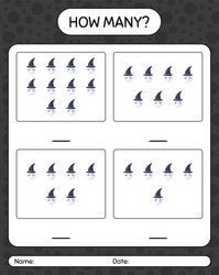 how many counting game with skull worksheet vector image