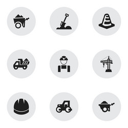set of 9 editable structure icons includes vector image