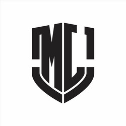 Wm logo monogram with emblem shield shape design Vector Image