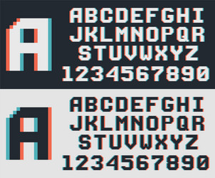 8-Bit Pixel Font Retro Game Letters vector image