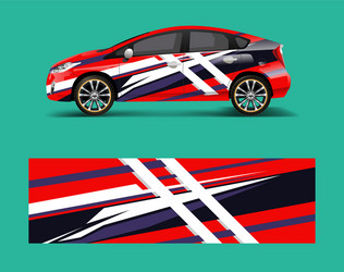 Abstract Car Wrap with Wave Graphic Vector Image