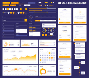 Big huge enhanced ui kit for web design vector