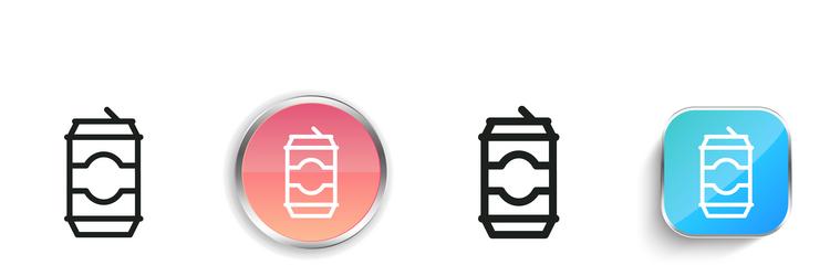 can icon thin linear regular and button style vector image