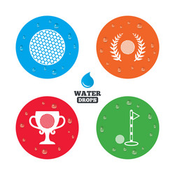 golf ball icons laurel wreath award symbol vector