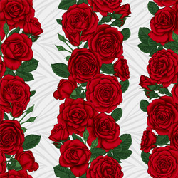 Red Roses Seamless Floral Background Vector Image