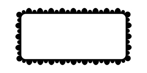 scalloped edge square frame simple rectangle vector image