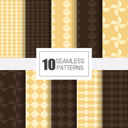 set of 10 seamless patterns with geometry design vector