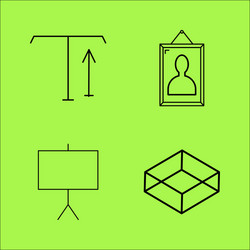 design elements simple linear outline icon set vector image