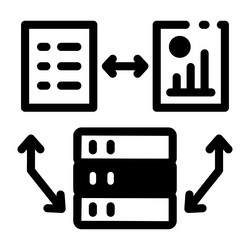 filled style icon of data aggregation process vector image