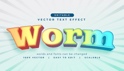 modern style worm text effect font design vector image