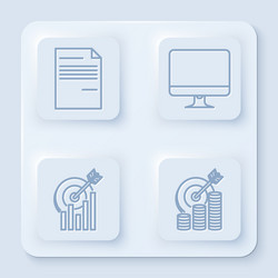 set line document computer monitor screen target vector image