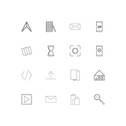 Web and text simple linear icons set outlined vector