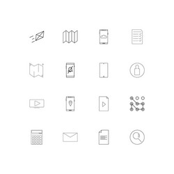 web linear thin icons set outlined simple vector image
