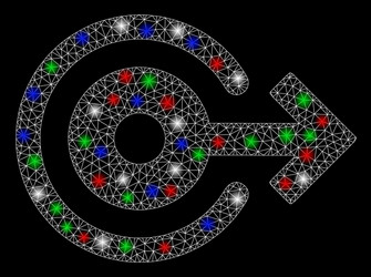 bright mesh network log out with flash spots vector