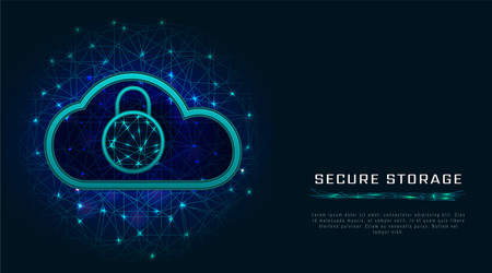 cloud cyber security concept padlock icon vector