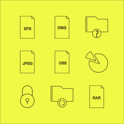 files and folders linear icon set simple outline vector image