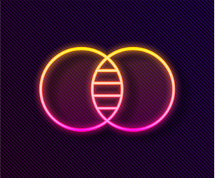 glowing neon line mathematics sets a and b icon vector image