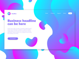 landing page template with gradient modern webpage vector image