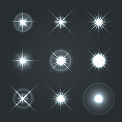 Light Flare Stars Glow Effect Set vector image