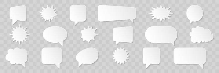 Speech bubbles empty white paper vector