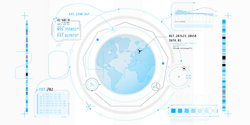 design virtual interface planetary vector image
