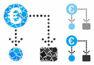 Euro flow chart mosaic icon inequal elements vector