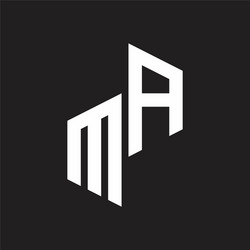 ma initial letters logo monogram with up to down vector image
