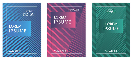 set of booklets with geometric lines and gradient vector image