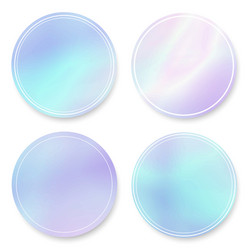 Soft fluid holographicgradient round frames set vector