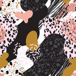abstract curve shape background with doodle vector image