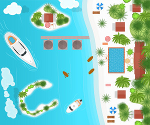 cartoon summer cruise vacation concept card poster Vector Image