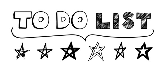 doodle to do list with asterisks and parentheses vector image
