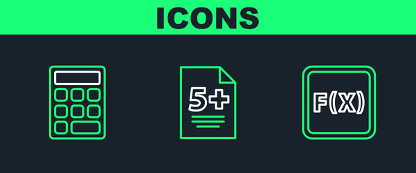 set line function mathematical symbol calculator vector image