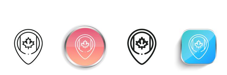 canada icon thin linear regular and button style vector image