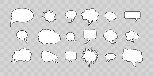 comic speech bubbles empty dialog clouds vector