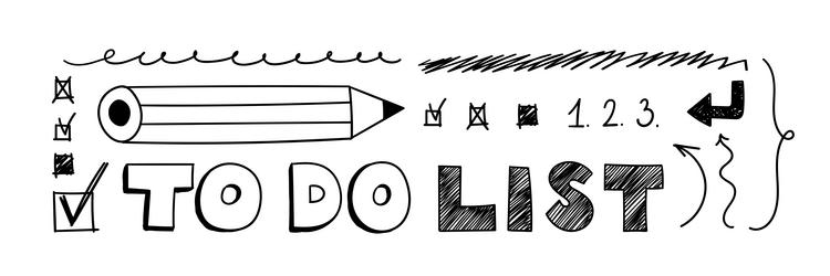 doodle to do list with check marks numbering vector image