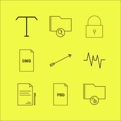 files and folders linear icon set simple outline vector image