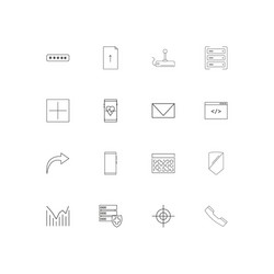 Internet technologies simple linear icons set vector