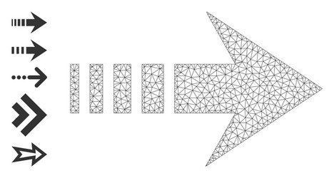 polygonal net send right icon with simple symbols vector image