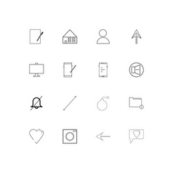 web and text simple linear icons set outlined vector image