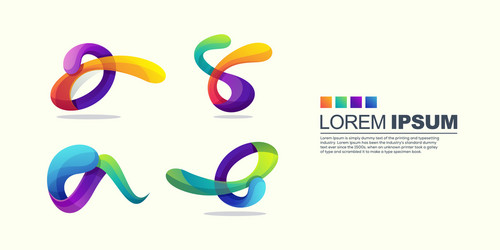 Awesome abstract gradient logo design Royalty Free Vector