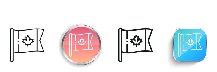canada icon thin linear regular and button style vector image