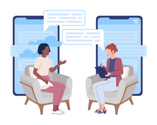 Therapy session flat concept Royalty Free Vector Image